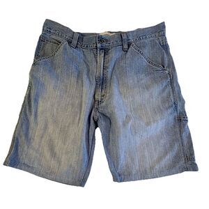 LEVI'S Carpenter Workwear Jean Shorts Light Wash Baggy Men's 38 Cotton Denim